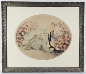 Louis Icart (French, 1888-1950) La Belle Rose, Drypoint etching and aquatint with hand coloring,