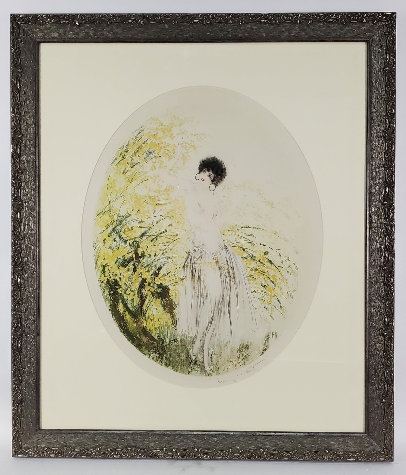 Louis Icart (French, 1888-1950), Forsythia, c.1926, Drypoint etching with aquatint and hand (1 of 5)