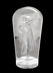 Lalique Collector's Society Plaque, dated 1990, 5 1/4" h. 3" w. 2 1/8" d.