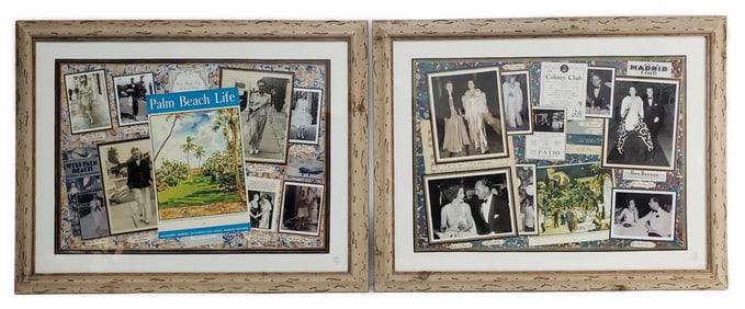 Two Marquis Jean-Charles Ratisbonne de Ravenel (born 1950) Palm Beach Life Collages, each signed and