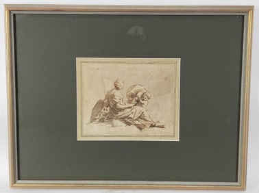 Simone Cantarini (Italian, 1612-1648) Rest on the Flight into Egypt, ink and chalk on paper, Sight-6