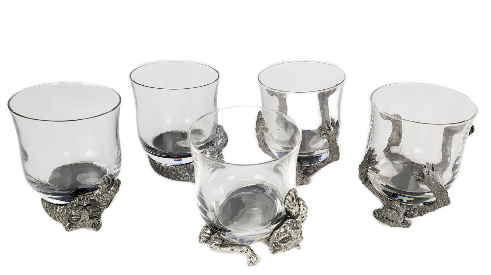 Five Frankli Wild by Royal Selangor Pewter and Glass Animal Drinking Glasses, 20th Century, to (1 of 5)