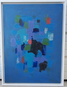 Olga Albizu (Puerto Rican, 1924-2005) Untitled, Oil on canvas, Signed Albizu lower right, Verso