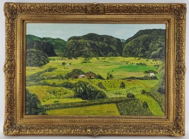 Perez-Mendez (Cuban, 20th Century) The Fertile Plains of Cuba, Oil on canvas, signed Perez Mendez