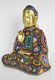 Rick Wolfryd aka Chroma (American, b. 1953) Buddha Madre, Golden Buddha Madre, Mixed Media Sculpture