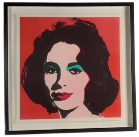 Andy Warhol (American, 1928-1987) Liz, offset lithograph in colors, depicting a close-up portrait of