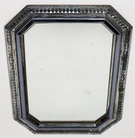 Vintage Beveled Glass Octagonal Mirror, 42" h. 31 1/2" w., some pitting to mirrors from age.