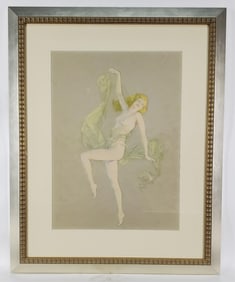 Roy Best (American, b. 1892) Nude Female Dancer, Gouache and Watercolor on paper, Signed Roy Best,