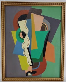 Attributed to Charles Green Shaw (American, 1894-1972) Cubist Composition, Oil on board, Signed Shaw