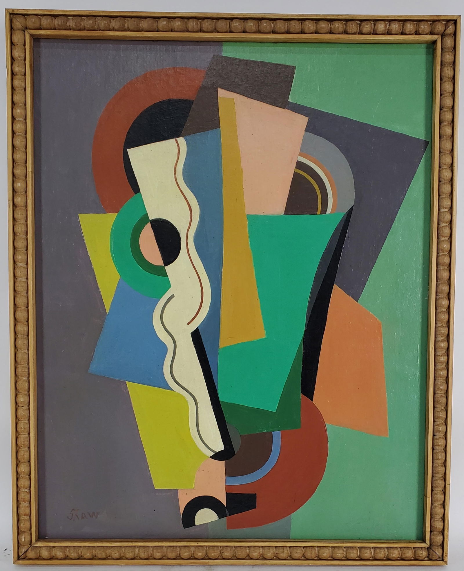 Attributed to Charles Green Shaw (American, 1894-1972) Cubist Composition, Oil on board, Signed Shaw (1 of 5)