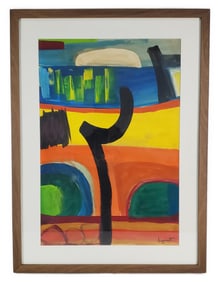 Janet Lippincott (American, 1918-2007) Untitled, Oil on paper, Signed Lippincott lower right, 21" x