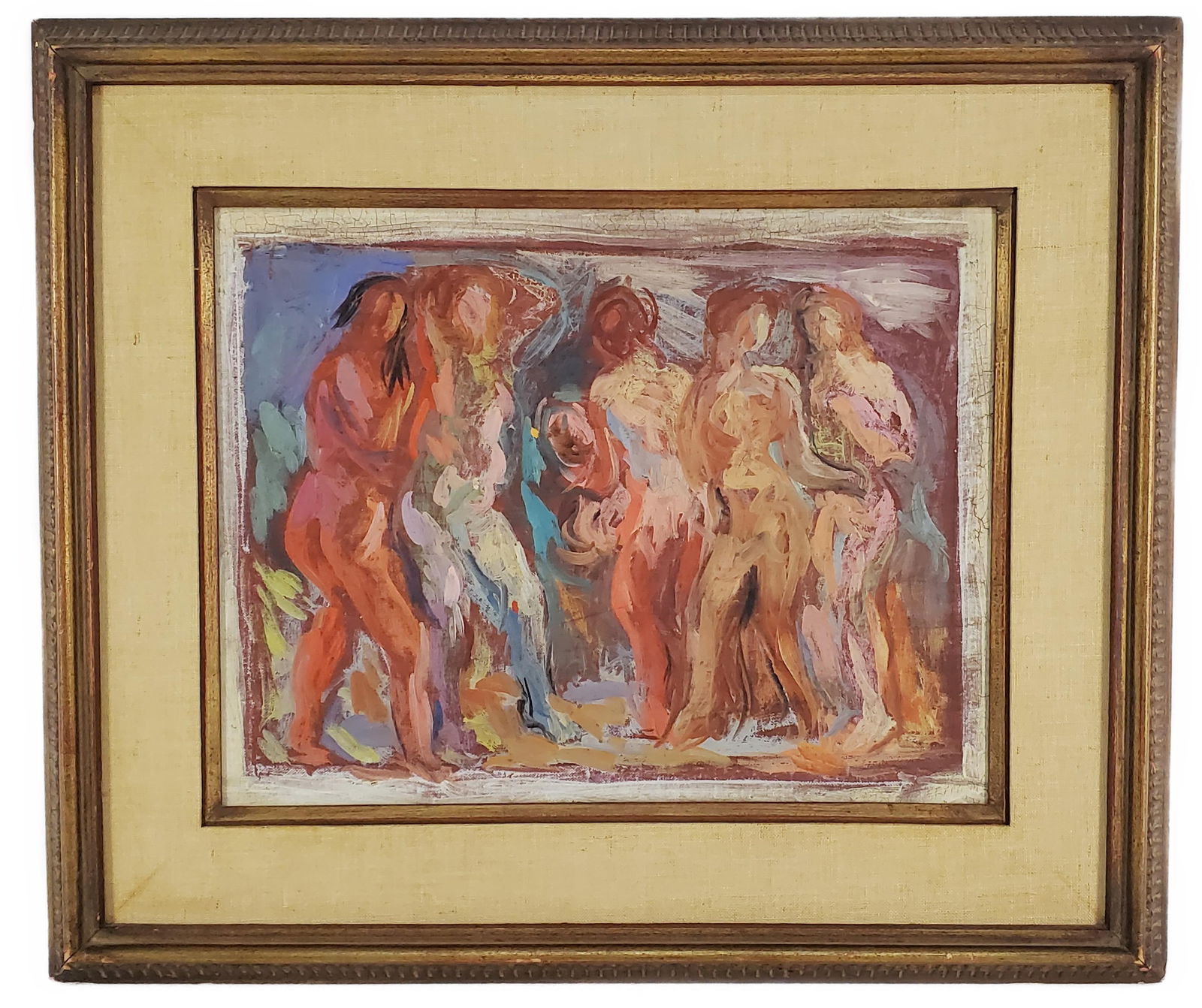 Eugenie Baizerman ((Polish/American, 1899-1949) Etude for Women, Oil on board, Signed, titled, and (1 of 5)