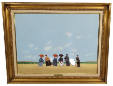 Frederick McDuff (American, 1931-2011) Day at the Beach, Oil on canvas, Signed McDuff lower left,