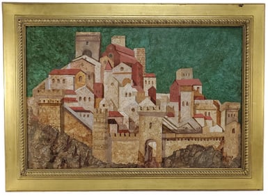Henri V. Jova (American, 1919-2014) Italian Hill Town, Oil on canvas, Signed Jova lower right, 24" x