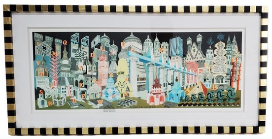 Pedro Friedeberg (Mexican, 1936-1978) Arquitectura Alfabetizada, Color Lithograph, Signed and