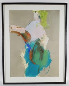 Beth Nablo (Brazilian/American, 20th Century) Disco, Oil on paper, Signed Nablo lower right, verso