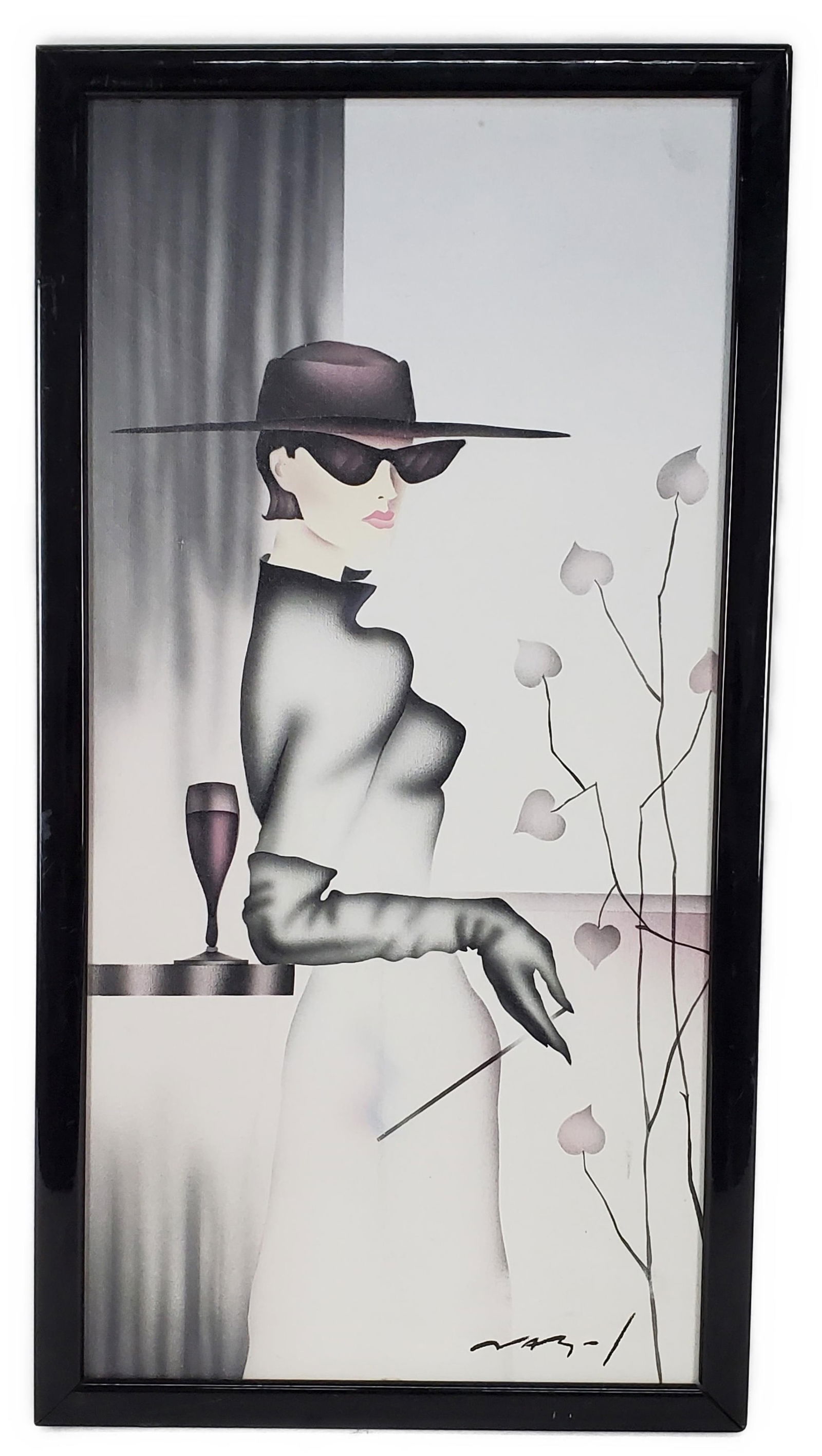 Patrick Nagel (American, 1945-1984) Untitled, Acrylic on canvas, Signed Nagel lower right, 24" x (1 of 4)