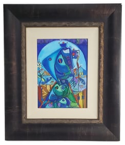 Jose Mijares (Cuban, 1921-2004) Head, Signed lower right, Oil on canvas, 12" x 9", Framed-22 1/2" x