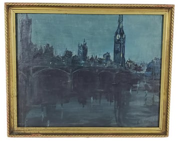 After Childe Hassam (American, 1859-1935) Nocturne Thames River and the Houses of Parliament,