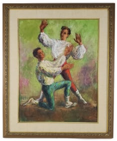 Lee Jackson (American, 1909-2002) Two Male Ballet Dancers, Oil on canvas, Signed Lee Jackson lower