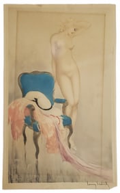Louis Icart (French, 1888-1950) Fair Model, Drypoint Etching with Aquatint, c. 1937, Signed Louis