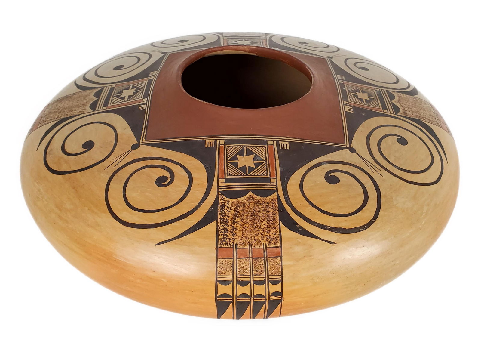 Priscilla Namingha Nampeyo (Southwest American Hop Indian, 1924-2008) Painted Pottery Vase, signed (1 of 5)