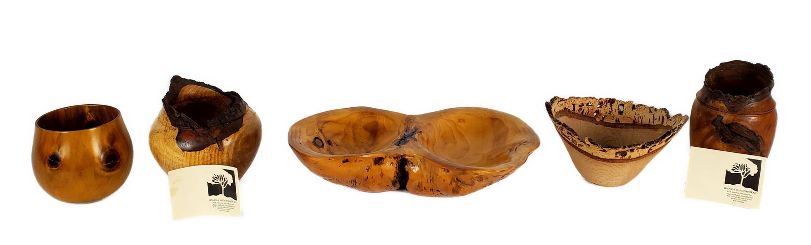 Group of Five American Studio Turned Wood Vases/Bowls to include:Black Spruce from Alaska, Nutty (1 of 9)