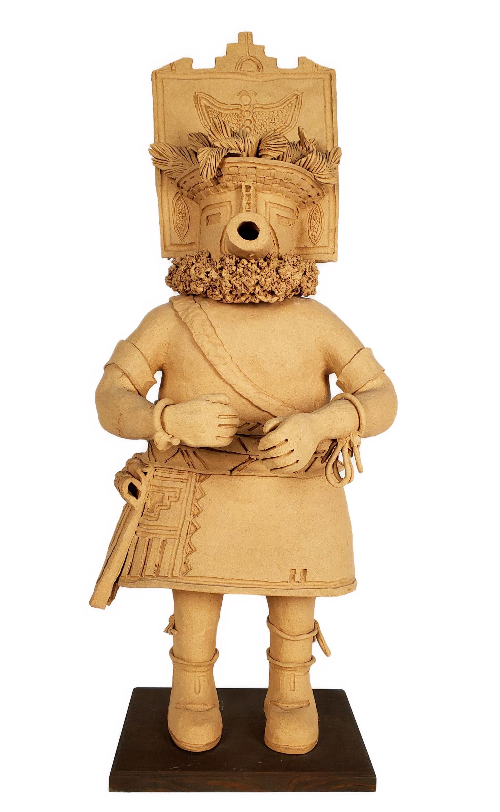 Native American Southwest Style Hopi Pottery Kachina, Signed Jung, 30" h. 11 1/2" w. 5 7/8" d., (1 of 6)