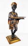 Antique Carved and Painted Venetian Blackamoor Ebonized Wood Figure, c.1900, 27" h. 10 3/4" w. 9"