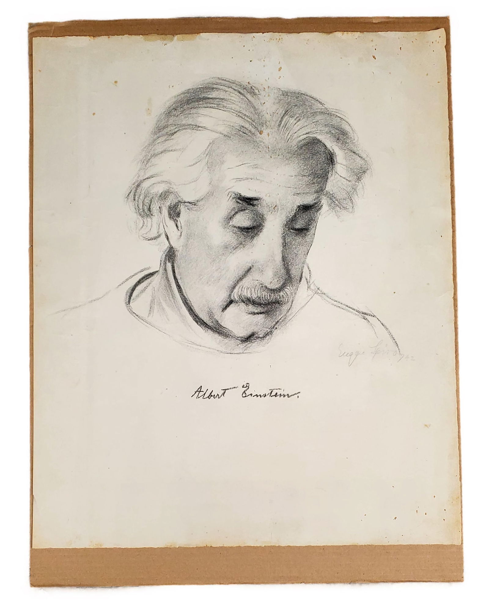 Eugene Spiro (German/American, 1874-1972) Sketch of Albert Einstein, signed Eug. Spiro and dated (1 of 4)