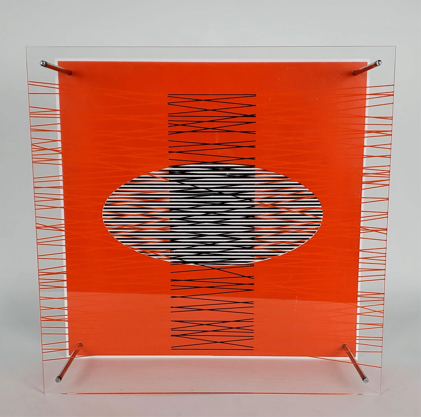 Jesus Rafael Soto (Venezuelan, 1923-2005), Ovalo en Rojo (From Series Sintesis), Signed and numbered (1 of 7)