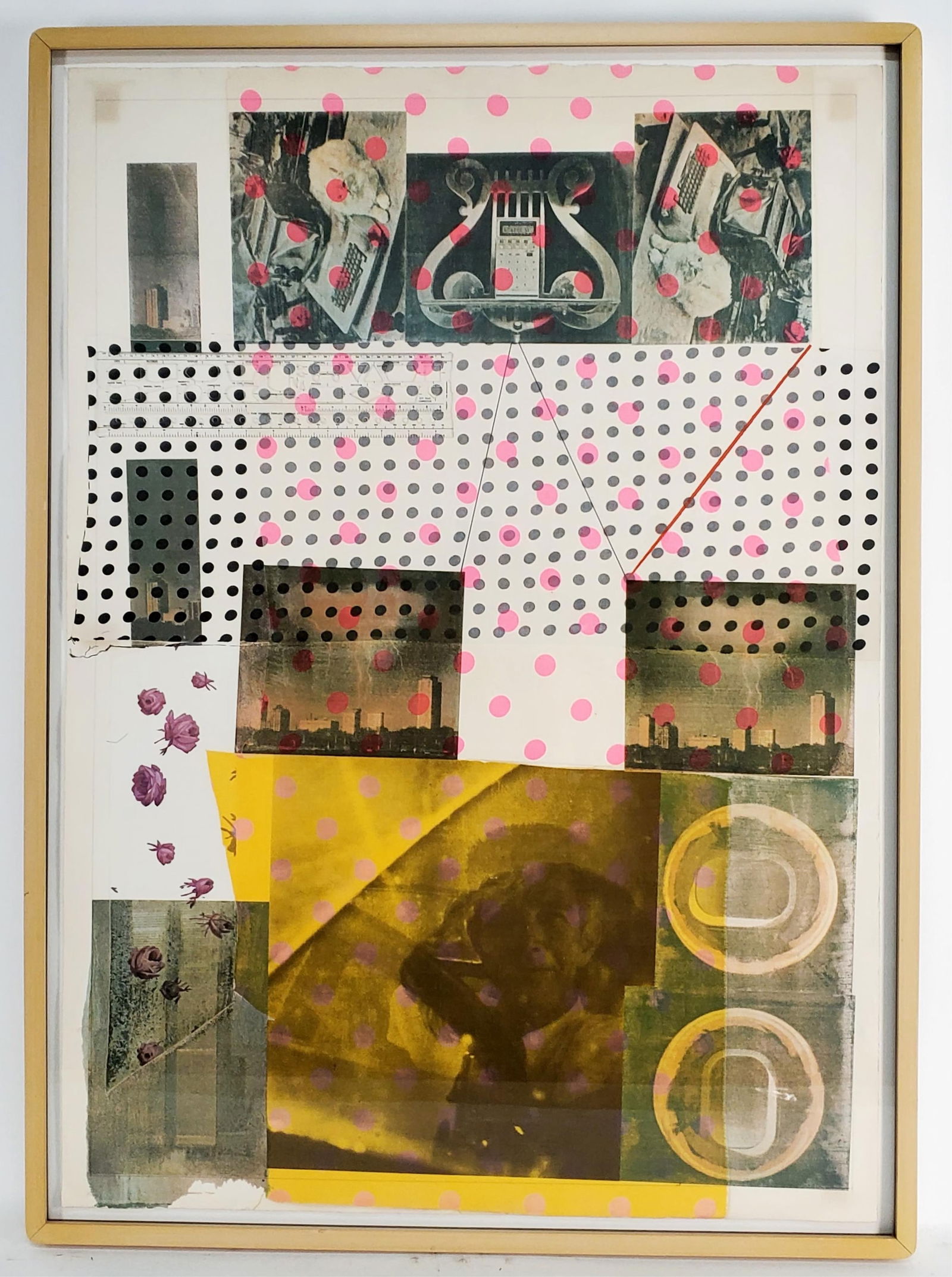 Robert Rauschenberg (American, 1925-2008) Cage, Screenprint with Collage of Fabric and Applied (1 of 3)