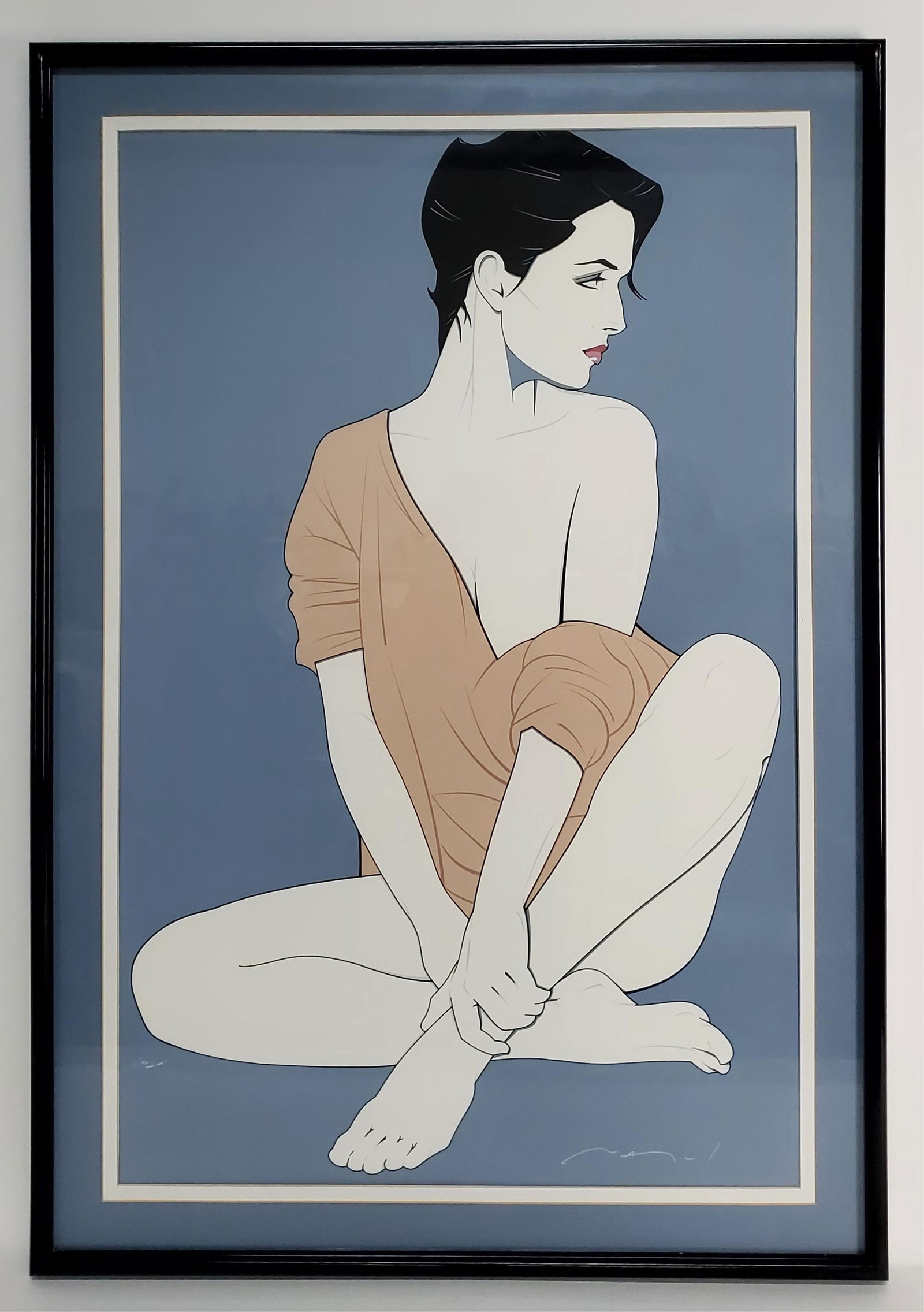 Patrick Nagel (American, 1945-1984) Casual Pose, Serigraph, c.1985 Dumas Published by Mirage (1 of 4)