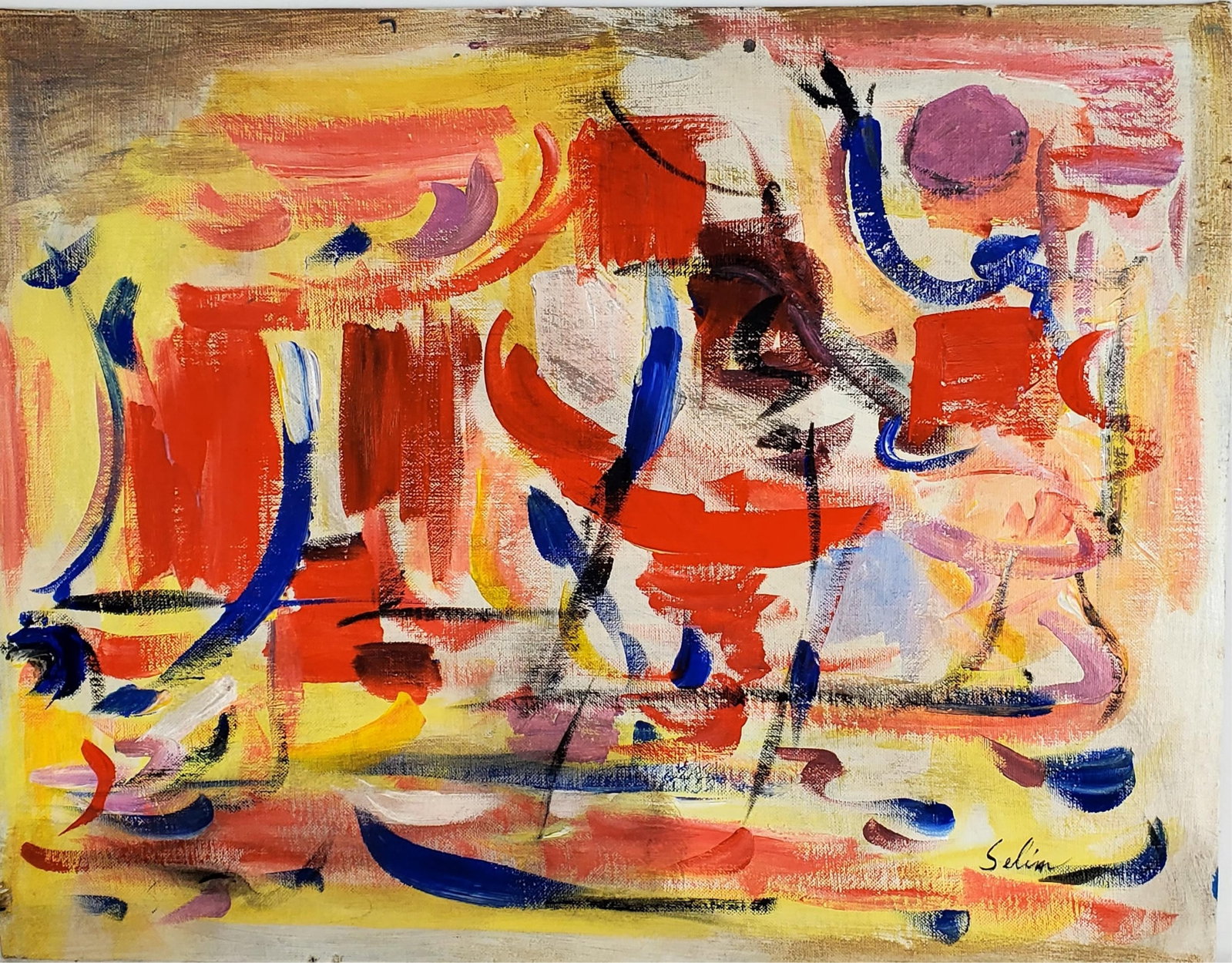 Turan Selim (Turkish, 1915-1994) Attributed to, Signed Selim, Oil on canvasboard, 14" x 18",: Turan Selim (Turkish, 1915-1994) Attributed to, Signed Selim, Oil on canvasboard, 14" x 18", Unframed.