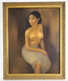 A 20th Century Balinese Painting of a Seated Native Lady