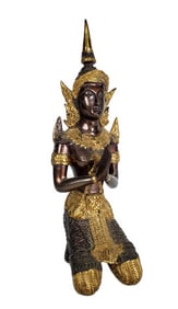Thai Teppanom Sacred Buddha Bronze Votive Sculpture