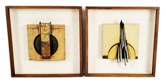 Two Contemporary Mixed Media Paintings, Signed Urban