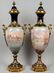 PAIR OF LARGE GILT BRONZE MOUNTED "SEVRES" URNS - 9