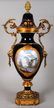 LARGE "SEVRES" GILT BRONZE MOUNTED PORCELAIN URN AND CO - 3