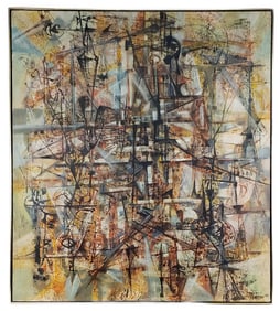 Boris Margo (Russian, 1902-1995) City Reflections, Signed Margo and dated '50 lower right, Oil on