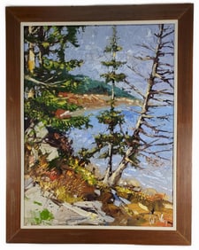 Peter Vey (American/Florida, 20th Century) Maine Landscape, Signed lower right, Oil on canvas, 48" x
