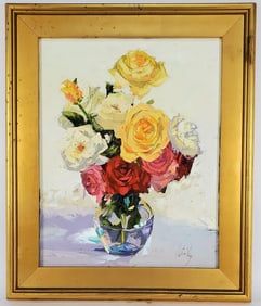 Peter Vey (American, 20th Century) Still Life of Roses, Signed lower right, Oil on canvas, 20" x