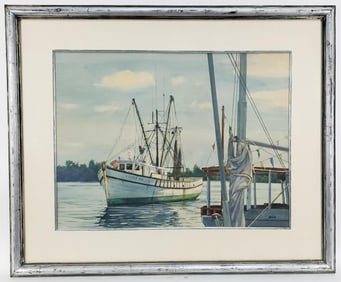 Robert Blinn (American, 20th Century), Little One, Tarpon Springs, Florida Shrimp Boat, Signed Blinn