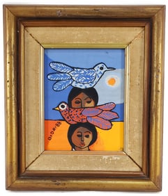 Candidio Bido (Dominican, 1936-2011) Sin Titulo, Signed Bido and dated '88 lower left, 7" x 5 3/4",