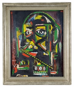 Afro Badasella (Italian, 1912-1976) Abstract Expressionist Head Study, Signed Afro lower left, Oil