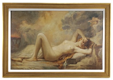 Arthur DaCosta (American/Pennsylvania 1921-2004) Recumbent Nymph, Signed lower right, Oil on Panel,