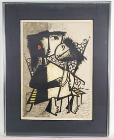 Angel Botello (Puerto Rican, 1913-1986) Sentada con Muneca, Signed Botello, titled, and numbered