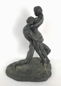 Thomas Holland (American, 20th Century) Polybronze Sculpture of a Man and a Woman, Signed, dated