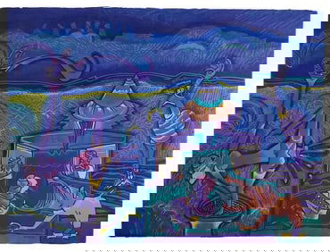 Mario Murua (Chilean, b.1952) Untitled, Signed Murua lower right, Gouache on Paper, Sheet-22 1/4" x
