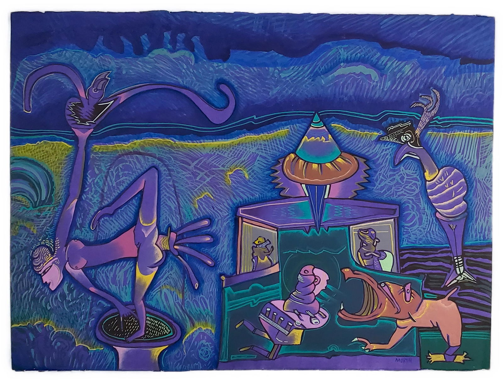 Mario Murua (Chilean, b.1952) Untitled, Signed Murua lower right, Gouache on Paper, Sheet-22 1/4" x (1 of 5)